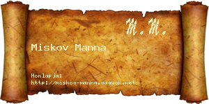 Miskov Manna névjegykártya